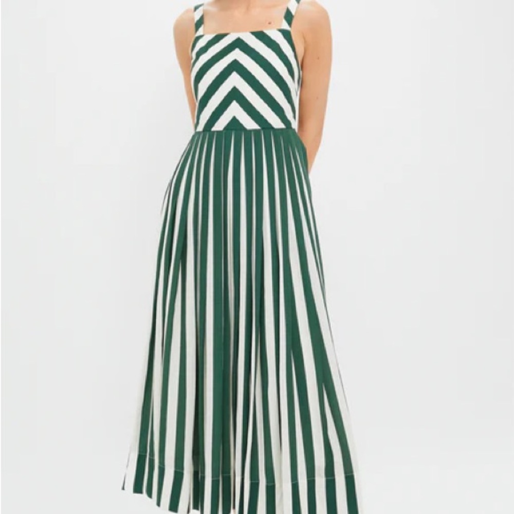 Tuckernuck Forest Green and White Maxi Dress